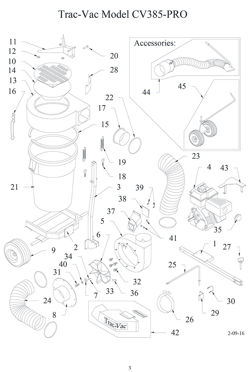Model CV 385 Parts List - Trac-Vac