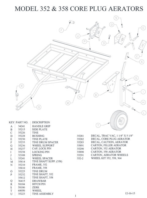 Tow Behind 352 Plug Aerator - Trac-Vac